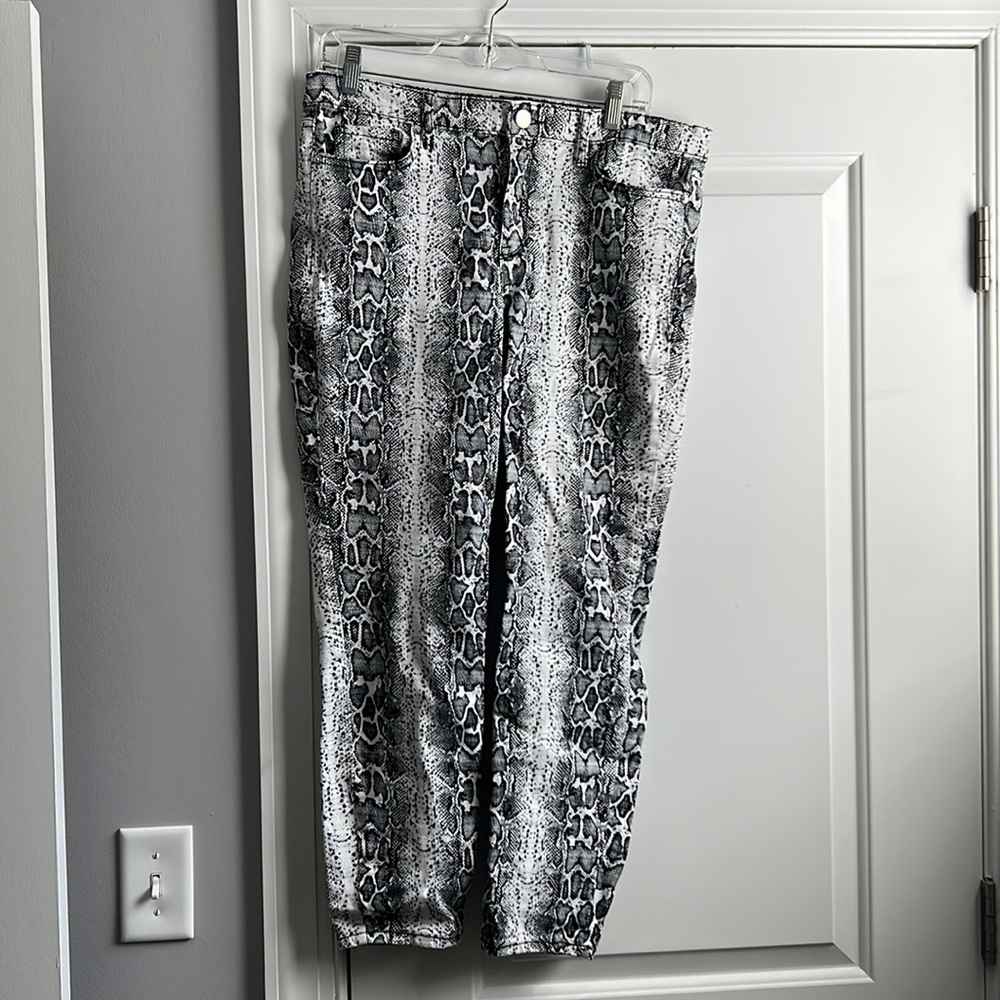 William Rast Snake Print Denim Pants